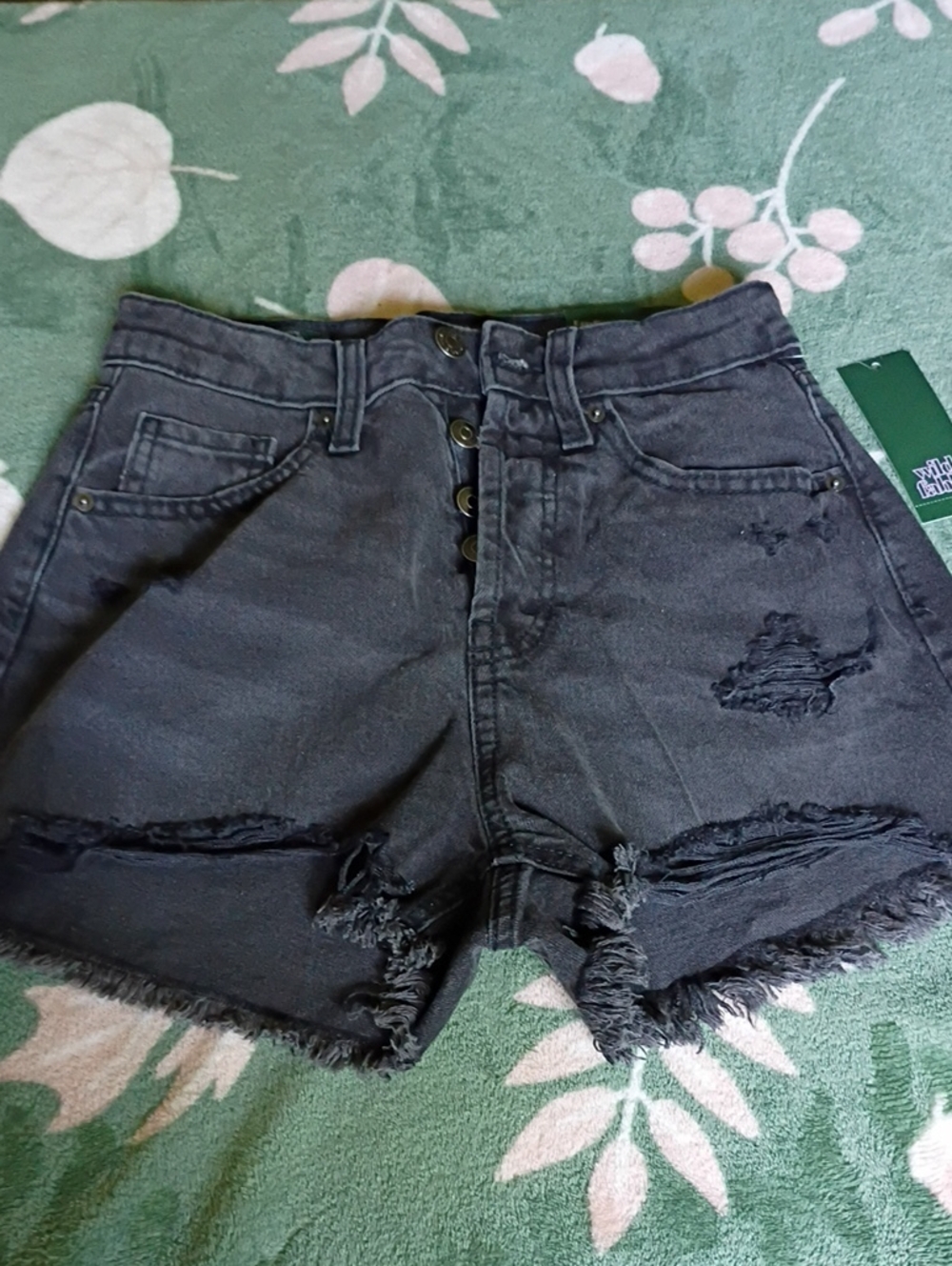 NWT wild fable Distressed Black High-Rise Denim Shorts